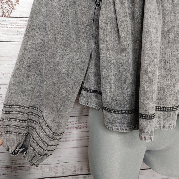 FREE People denim peplum top size XS - Picture 6 of 15